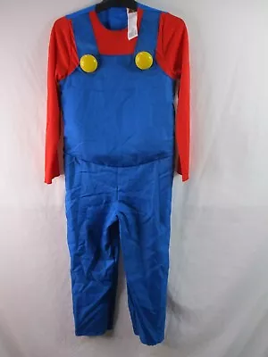 Mario Costume Boys Medium Red Blue Nintendo Jumpsuit Only No Gloves Or Hat • $19.99