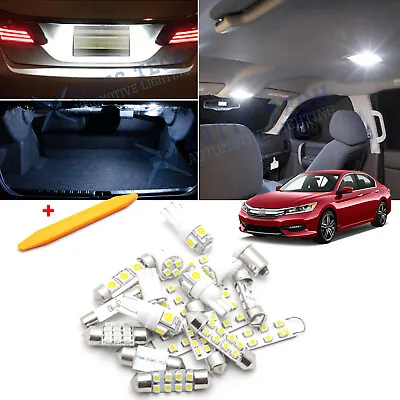 $13.99 • Buy For Honda Accord 2013-2017 White LED Interior + License Plate Light Kit Pkg Tool
