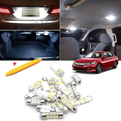 For Honda Accord 2013-2017 White LED Interior + License Plate Light Kit Pkg Tool • $13.99