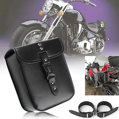 Universal Motorcycle Black PU Leather Handlebar Sissy Bar Saddlebag Tool Bag • $16.17