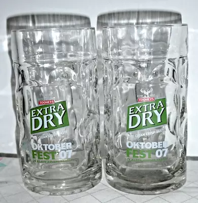 2 Tooheys Extra Dry Oktoberfest 07 Ze Kleen Krisp Tastee Glass Beer Mugs 1 Pint • $39.99