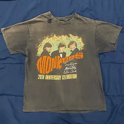 Vintage 1986 The Monkees 20th Anniversary Black T-Shirt Mens Size Medium • $60