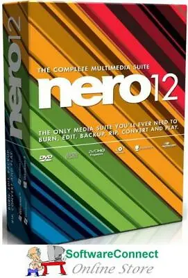 Nero 12 BURN CD DVD BURN & AUDIO VIDEO NEW For Windows 8 7 Vista  XP Only. • $39.95