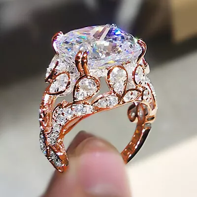 $2.72 • Buy Fashion Wedding 925 Silver Ring Cubic Zircon Women Anniversary Jewelry Sz 6-10