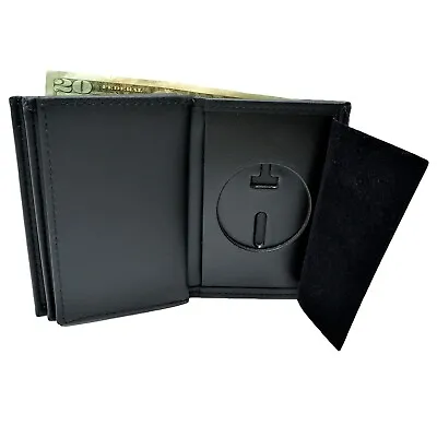 U S Marshal Round Badge Federal Style 2 ID Recessed Cut Police Leather Wallet • $72.01