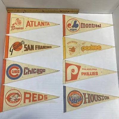 Vintage Major League Baseball Mini Pennants Lot Of 8 • $5