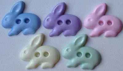 £1 • Buy Easter Bunny Children's Craft Buttons 19mm X 16mm Baby Colours Pack Of 6