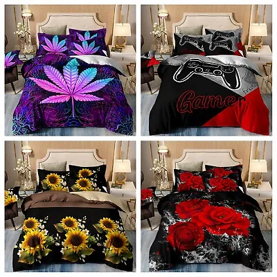 $29.99 • Buy Rose Floral Soft Doona Duvet Quilt Cover Set Queen King Size Bed Pillowcases New