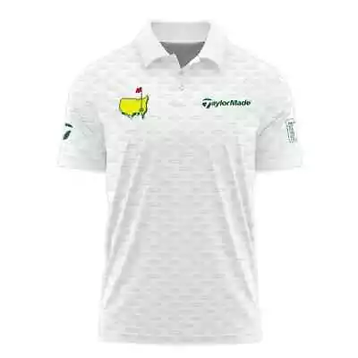 Masters Tournament Golf Taylor Made Polo Shirt Logo Text Pattern White Green • $29.99