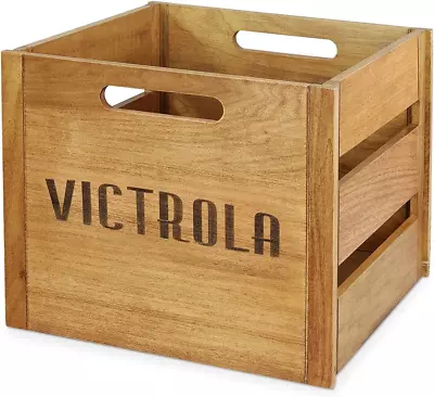 Victrola Wooden Crate - Table Top Album Holder And Organizer For All Records Ho • $30.24