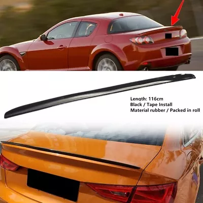 116cm Universal Rear Boot Trunk Spoiler Wing Rubber Black Fit For Mazda RX-8 • $31.29