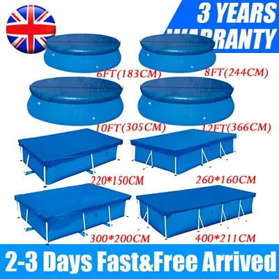 6~15ft Round Swimming Pool Cover Lot For Garden Outdoor Paddling Family Pools • £17.95