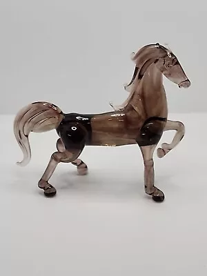 Vintage Art Glass Horse Mid Century Amesthyst Glass  • $29