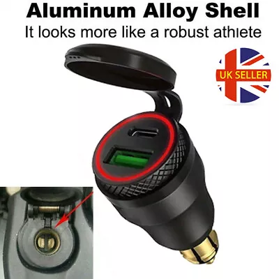 For BMW Ducati Triumph Motorcycle QC3.0 USB PD Charger Hella DIN Plug-Socket NEW • £10.79