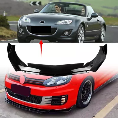 Universal Adjustable Front Bumper Lip Splitter Spoiler Glossy For Mazda MX-5 • $47.97