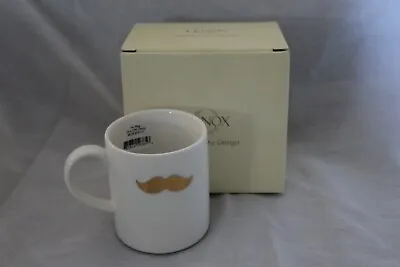 NEW IN BOX WITH COA - Lenox  His  Moustache  Gold/ White Coffee Mug -GREAT GIFT! • $3.99