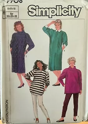 SIMPLICITY 7708 Ladies Sewing Pattern Vintage Maternity Dress Or Top  Size 6-10 • £5