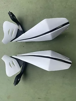 Motocross UFO White Black Hand Guards Brush Guards Universal Enduro Style • $20