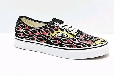 EUC Vans Authentic  FLAMES  Mash Up Skate Fashion Sneakers Men's 6 Women's 7.5 • $39.99