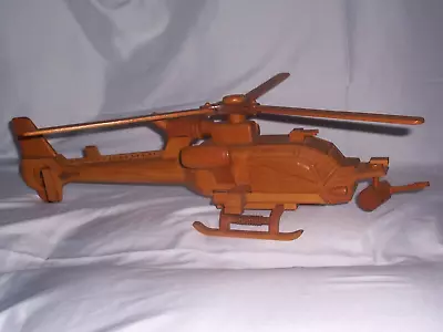 VTG Blackhawk Wood Helicopter W/Front Moveable Gunner Mount (Pave Hawk?) ~ NICE! • $145