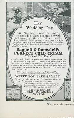 1914 Daggett Ramsdell Perfect Cold Cream Wedding Day Sample Offer Print Ad CO6 • $11.99