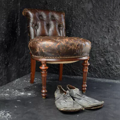 19th Century Leather & Mahogancy Chair • £411.29