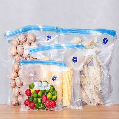 5Pcs Vacuum Sealer Bags Dual Sealing Zippers Storage Pouches With Air Valve • $13.30