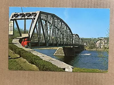 Postcard Upper Back Eddy PA Delaware River Bridge Milford NJ New Jersey Vintage • $4.99