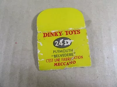 148T Vintage Dinky 24D France 1 Flap Box Cardboard Original Of Plymouth Gazebo • $9.05