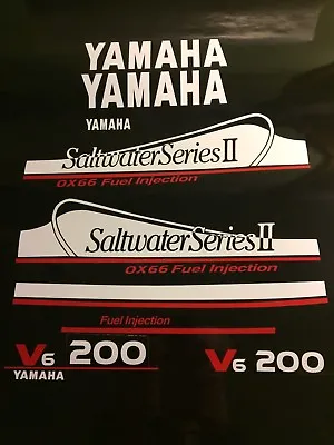 Yamaha 200 OX66 Saltwater Series II Decal Kit  White And Red Set  Free Ship • $68.99