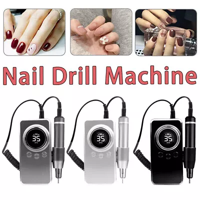 35000RPM Nail Dril Portable E File Fits Rechargeable Machine Manicure Pedicure • $45.99