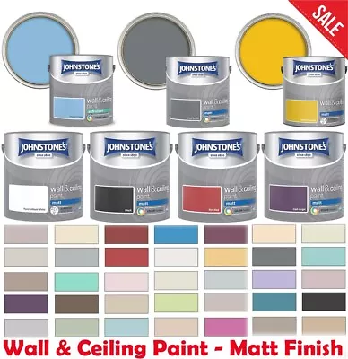 Johnstones Wall Ceiling Matt Emulsion Paint Matt Finish 2.5 Litres - ALL COLOURS • £18.99