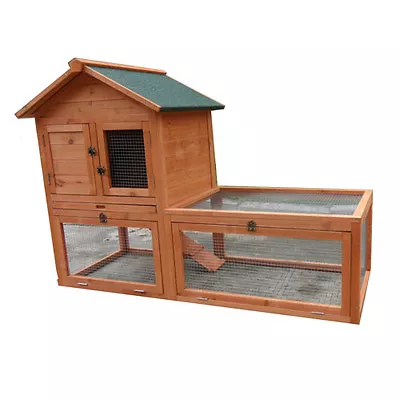 Tinnapets Rabbit Hutch Large147*65*100cm Double Story Guinea Pig Cage Ferret RUN • $188