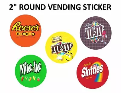 5 Peel Stick  2  Round Bulk Vendstar 3000 Vending Labels  • $4.99