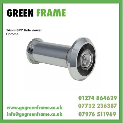 £5.50 • Buy Spy Hole, 180° Chrome 14mm Peep Hole/door Viewer Adjustable 35-60mm