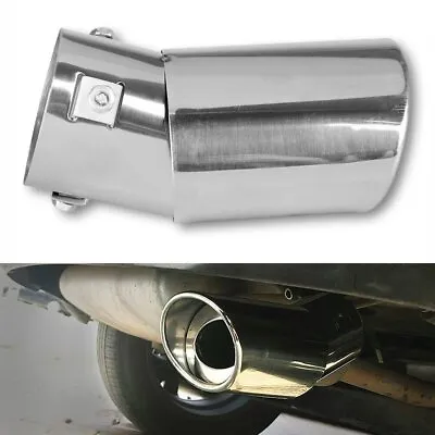 Car Exhaust Tip 2.5'' Inlet Chrome Coated Stainless Steel Muffler Pipe Bolt On • $11.99