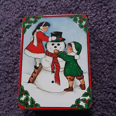 Vintage Snowman Soap Tin Box Christmas Holiday 1986 4 Bars Soap • $9.99