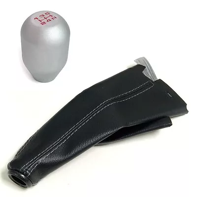 Silver Cnc Billet Racing Shift Knob And Boot Combo For Mazda 5 Speed Mt B • $34.95