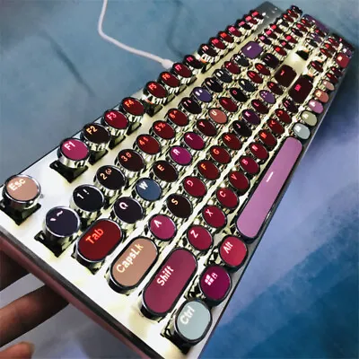 104 Key Caps Retro Steampunk Lipstick Color Round Keycaps For Cherry MX Keyboard • $38.22