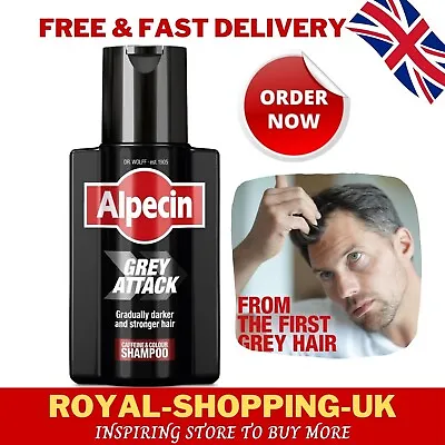 Alpecin Grey Attack Caffeine & Colour Shampoo For Men 1x 200ml | Gradually Darke • £14.77