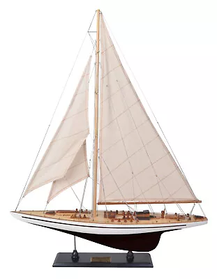 Endeavour Black & White Yacht Wood Model 24  Americas Cup J Class Sailboat New • $218