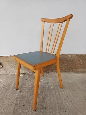 Kitchen Chair Dining Room Cocktail 50er Vintage Rockabilly Wood Blue • $70.09