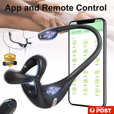 Cock Ring Anal Butt Plug Vibrator Male Prostate Massager Remote Sex Toys For Men • $34.95