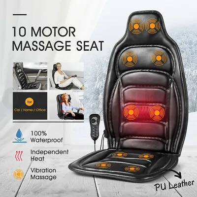 $73.95 • Buy 10 Motors Vibration Massage Chair Pad Seat Cushion W/ Heat For Home Office Car