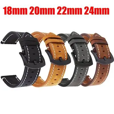 £3.29 • Buy Leather Watch Band Strap 18/20/22/24mm Quick Release Pin Replacement Wrist