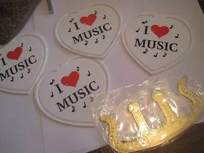 Music Book Clip/Page Holder-PIANO&4 PLASTIC HEART I LOVE MUSIC HOLDERS • $5.99