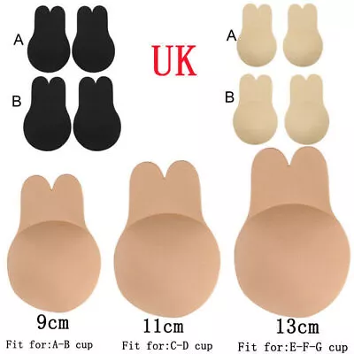 Women Invisible Silicone Strapless Bra Push Up Adhesive Rabbit Lift Up Stick On • £3.45