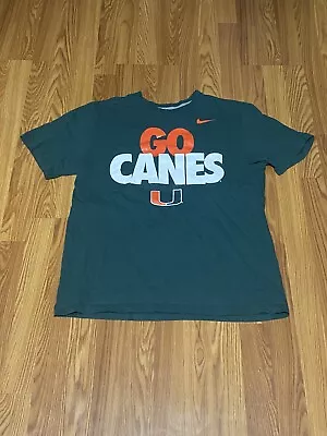 Nike University Miami Hurricanes “Go Canes” Men’s Size XL Green  Shirt • $8.50