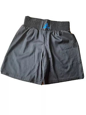 £19.99 • Buy Addidas Boxing Shorts Satin Amateur Pro Adults Mens Black With Blue Logo XL