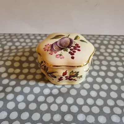 £5.90 • Buy Vintage Royal Worcester  Palissy  Trinket Box With Fruits Decoration